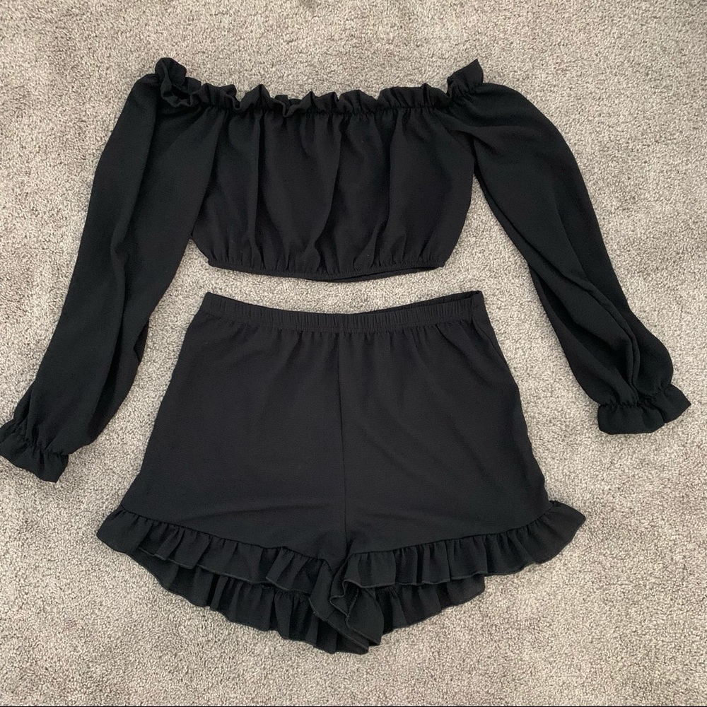 Boohoo Crop top and short set
